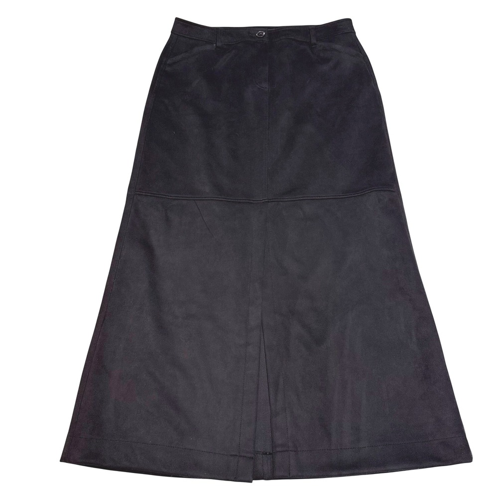Vero Moda Black Faux Suede Maxi Skirt High Waist Long Skirt Dark Academia